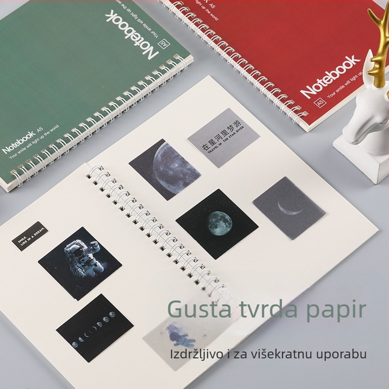 Bilježnica s release paper, vezanje s otvorenim listovima, papir 115–120 g/m², 50–100 stranica, kreativni stil