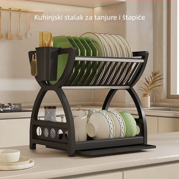 Plastični stalak za posuđe – sušilo i spremište za posuđe, kategorija proizvoda: Stalak za posuđe; Materijal: Plastika; Stil: Drugo
