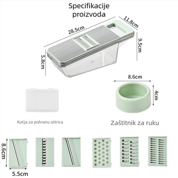 Višenamjenski rezač za povrće od ABS-a i nehrđajućeg čelika; moderan stil; svestran kuhinjski alat
