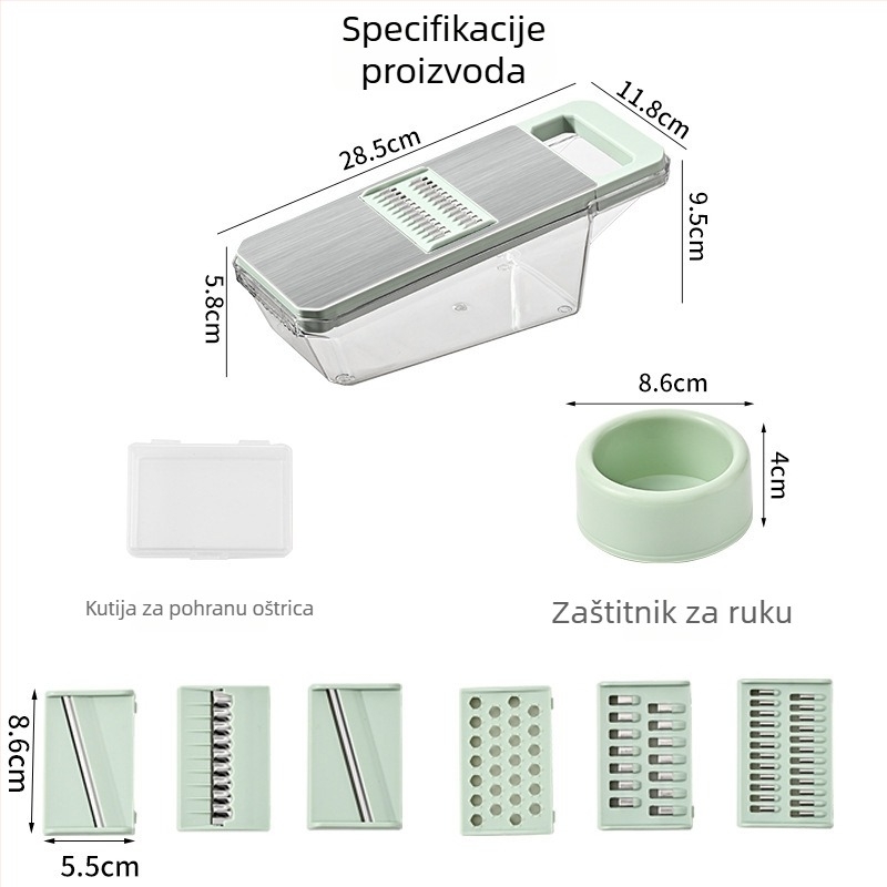 Višenamjenski rezač za povrće od ABS-a i nehrđajućeg čelika; moderan stil; svestran kuhinjski alat