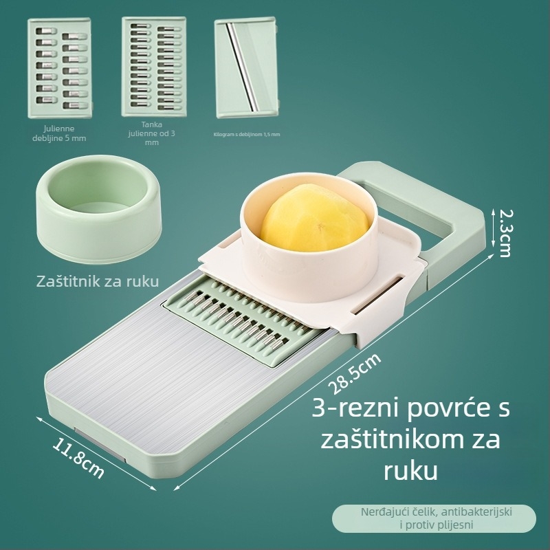 Višenamjenski rezač za povrće od ABS-a i nehrđajućeg čelika; moderan stil; svestran kuhinjski alat