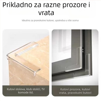 Silikonska zaštita za kutove prozora i stola — pravokutni oblik, zaštita od sudara, unutarnja upotreba