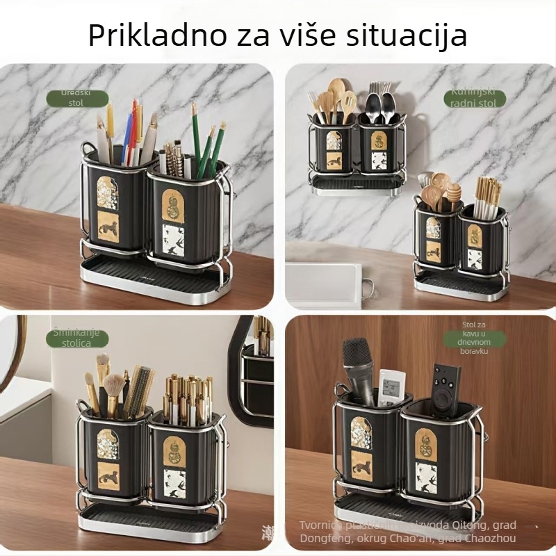 Držač štapića u kuhinji, s odvodom vode i otpornošću na plijesan, stil Novi kineski, plastika, zidni