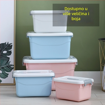 Plastična kutija za skladištenje s preklopnim poklopcem, otporna na prašinu, 10–20 L, za odjeću, igračke, donje rublje i čarape, u spavaću sobu