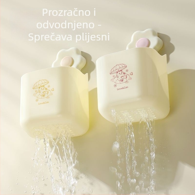 Kutija za pohranu ručnika s cvjetnim dizajnom, plastični zidni organizator kupaonice, 1-slojni višefunkcionalni