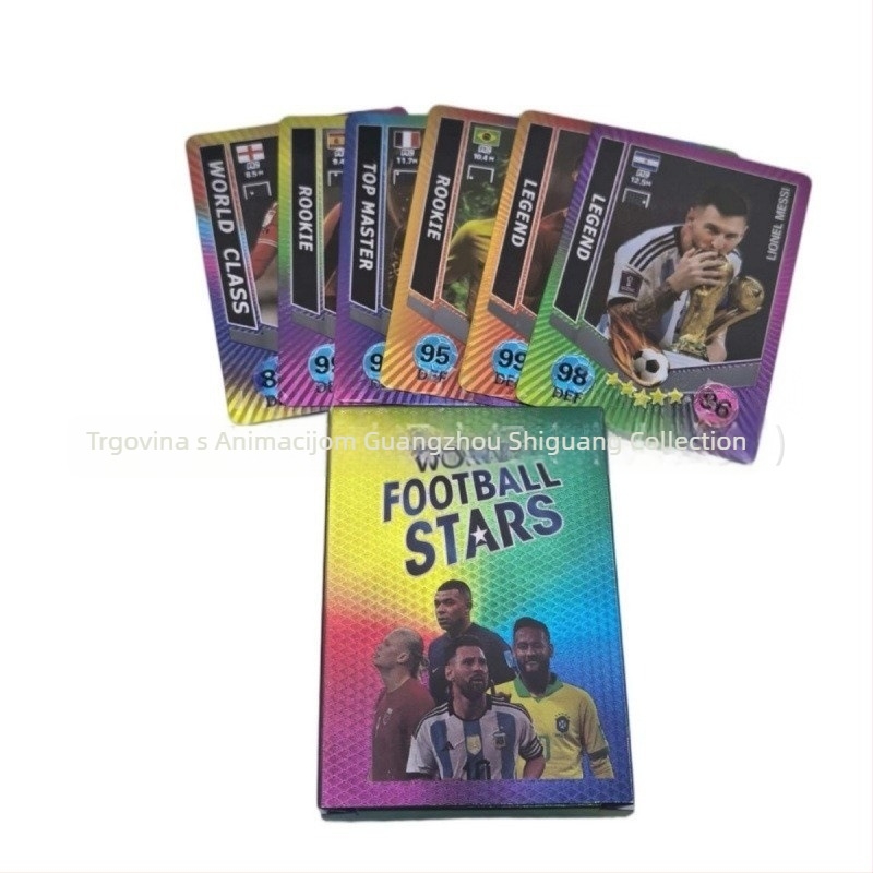Kolekcija kartica nogometnih zvijezda: 55 kartica s zlatnom folijom za društvenu igru