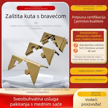 Papirni zaštitnik za kut s bravom – jači Kraft papir za pakiranje namještaja, trostruko zaključavanje, otisak logotipa
