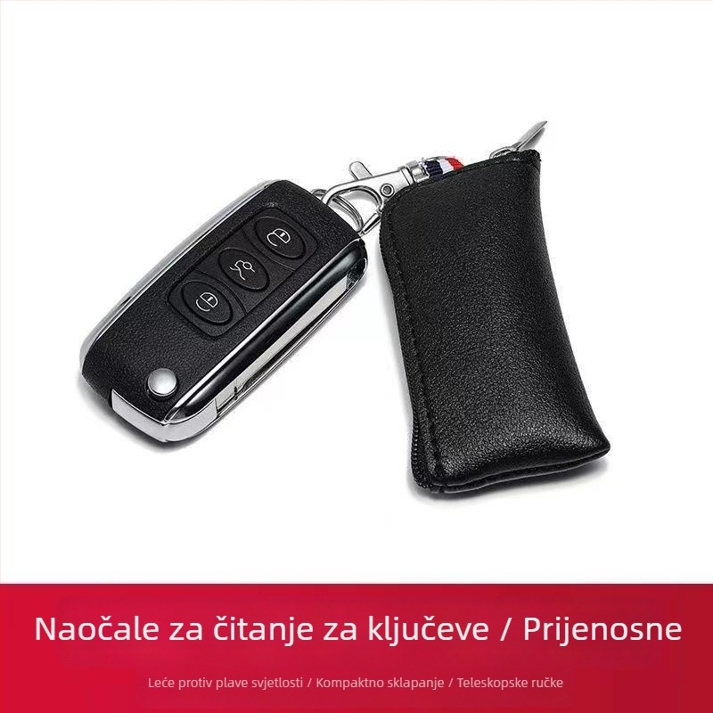 HD naočale za čitanje s zaštitom od plavog svjetla, sklopive, prijenosne, ultra lagane, za muškarce srednje dobi i starije, moderno uz karabiner za ključeve
