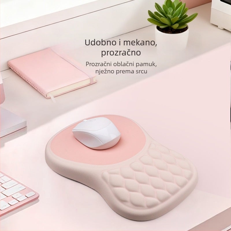 Podložak za miš od memorijske pjene s podrškom za zglob, ergonomski, jednostrana, tisk toplim prijenosom
