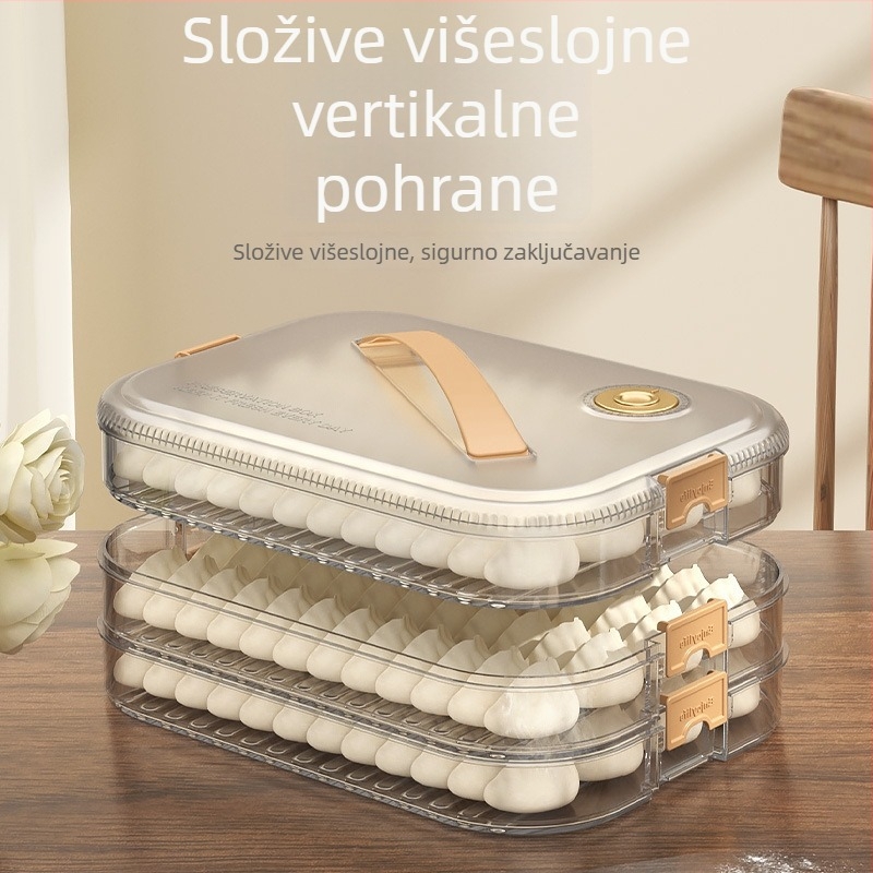 Kutija za knedle velike kapacitete s poklopcem, plastična posuda za skladištenje hrane