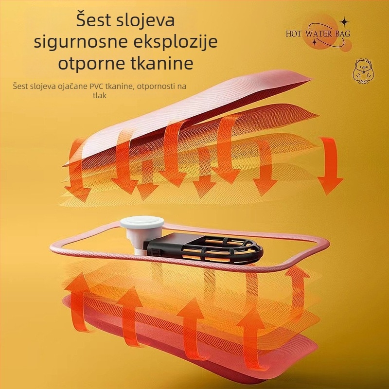 USB napajana vrećica za toplu vodu za zagrijavanje trbuha i stopala, crtani pliš papuče sa silikonskom tabanicom