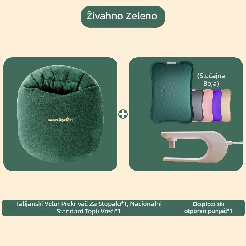 USB napajana vrećica za toplu vodu za zagrijavanje trbuha i stopala, crtani pliš papuče sa silikonskom tabanicom