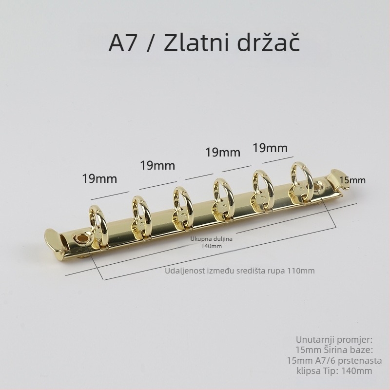 Zhongbi metalni klips za bilježnice sa šest rupa