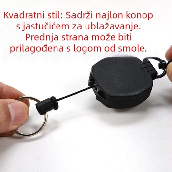 Izvlačni privjesak za ključeve, ABS, duljina izvlaka 60, pakiranje OPP, mogućnost prilagodbe
