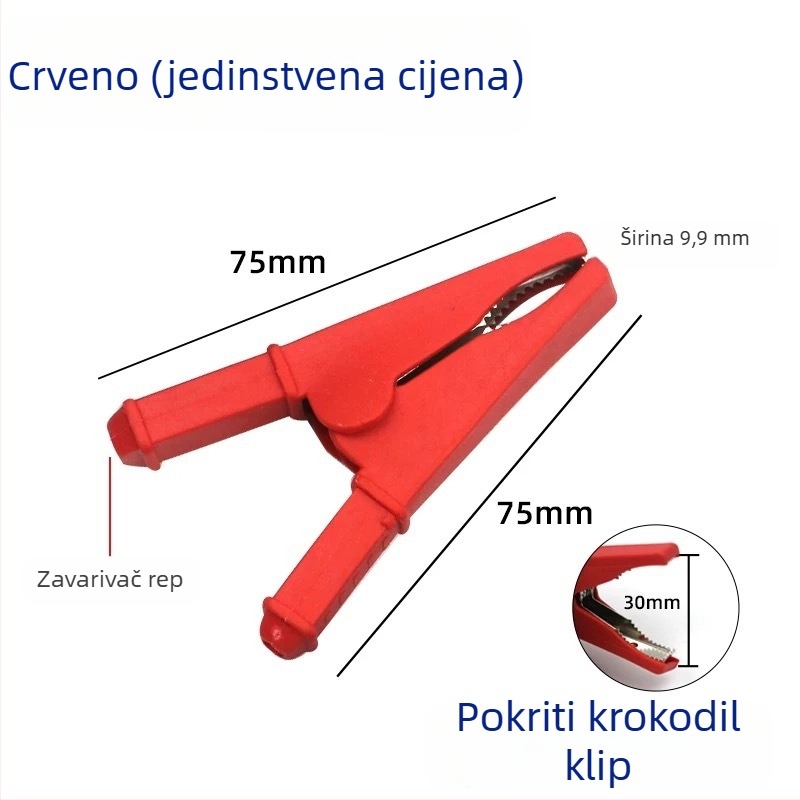 30A visokoučinkoviti potpuno zatvoreni krokodil klip, bakreni terminal za žicu, zaštitno kućište napajanja, testni klip