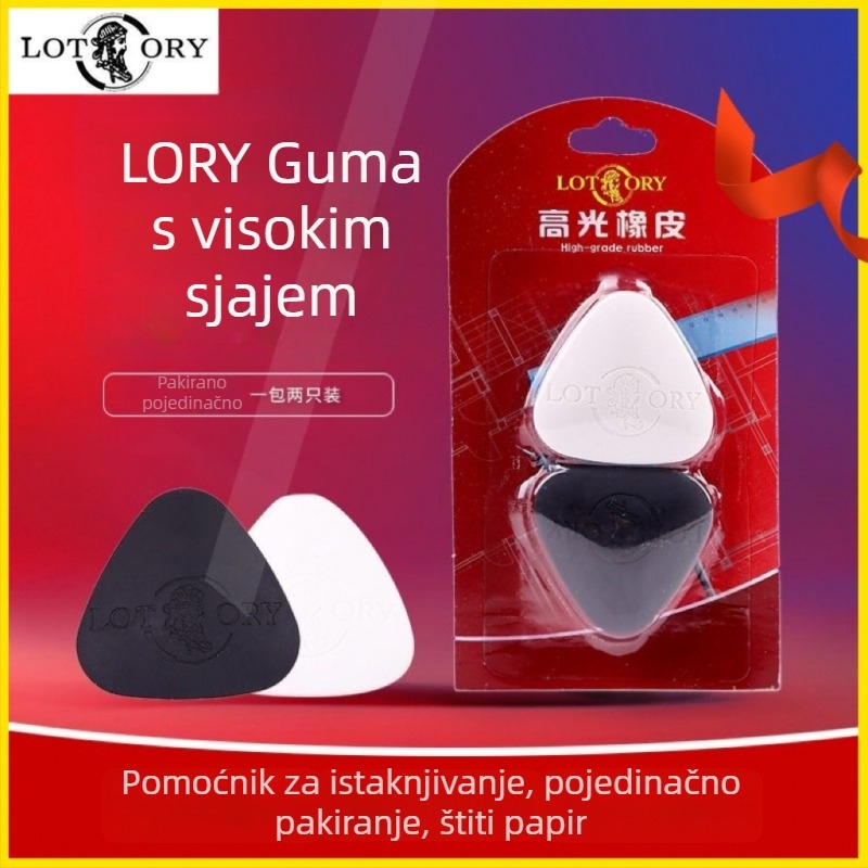 Guma za umjetnost od visoko sjajne gume, zaobljeni trokutasti oblik, set od 30 guma za skice i crtanje