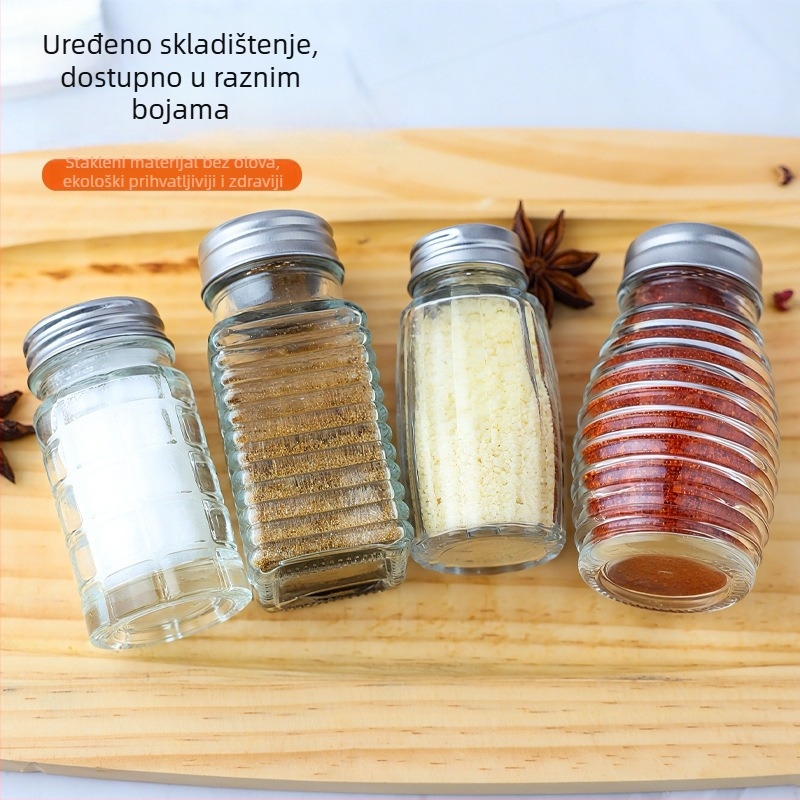 Leyou staklene mini bočice za začine, pogodne za čvrste začine, prilagodljive s logom