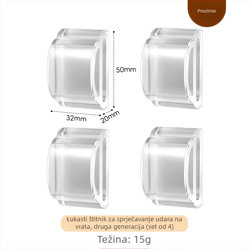 BUFAN Home Silikon u obliku luka zaštita za ručku hladnjaka protiv sudara – buffer za otvaranje vrata, model 1139