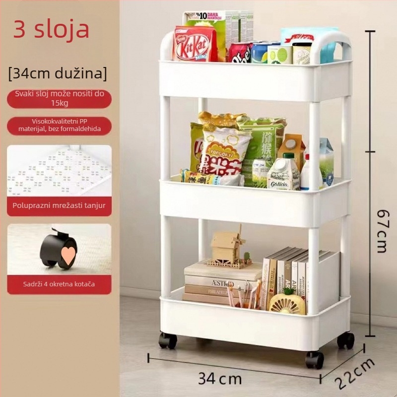Podni kutni skladišni stalak za kupaonicu i kuhinju, plastični organizator za šminku s 8+ etaža