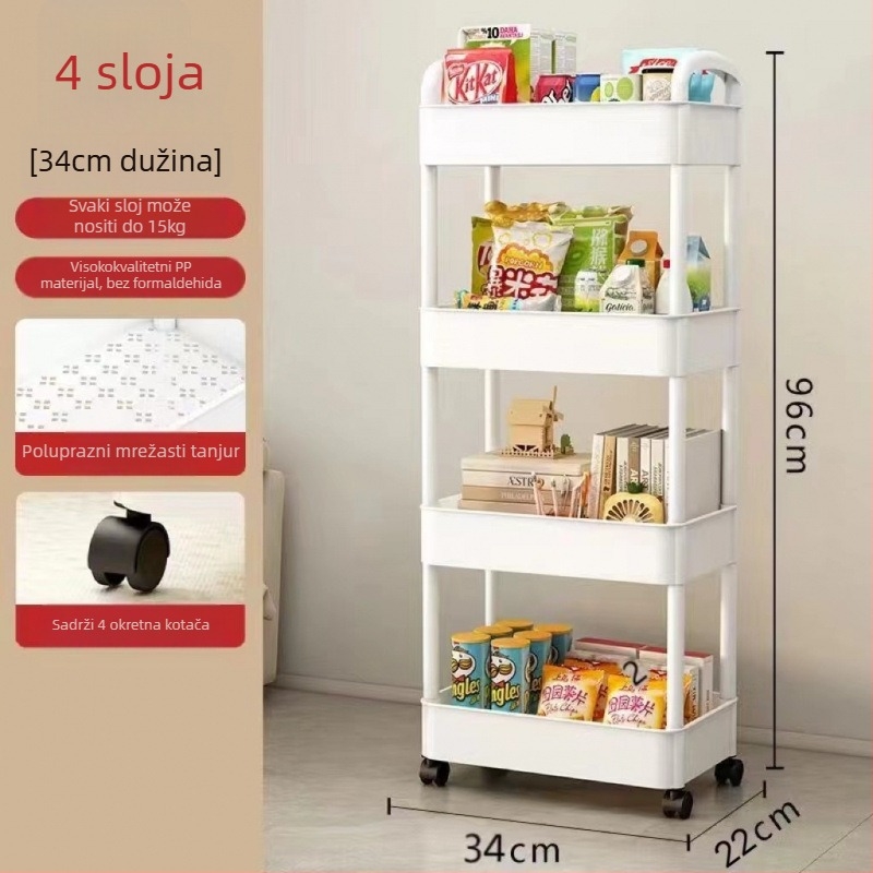 Podni kutni skladišni stalak za kupaonicu i kuhinju, plastični organizator za šminku s 8+ etaža