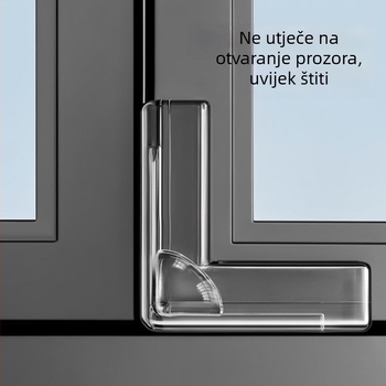 Dječja zaštita kutu prozora – pravokutnog oblika, zaštita od udara s zračnim jastučićem, prozirna