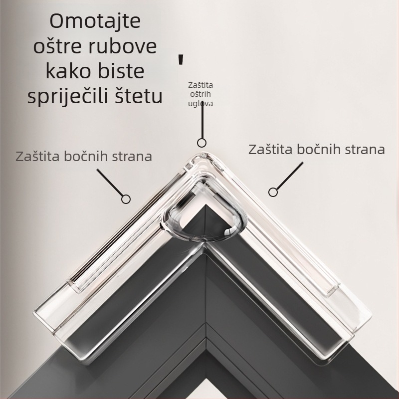 Dječja zaštita kutu prozora – pravokutnog oblika, zaštita od udara s zračnim jastučićem, prozirna