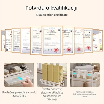Kuhinjski zidni držač za skladištenje s mrežom od željeza, bez bušenja, za pohranu krpa i odvodnu košaru iznad sudopera