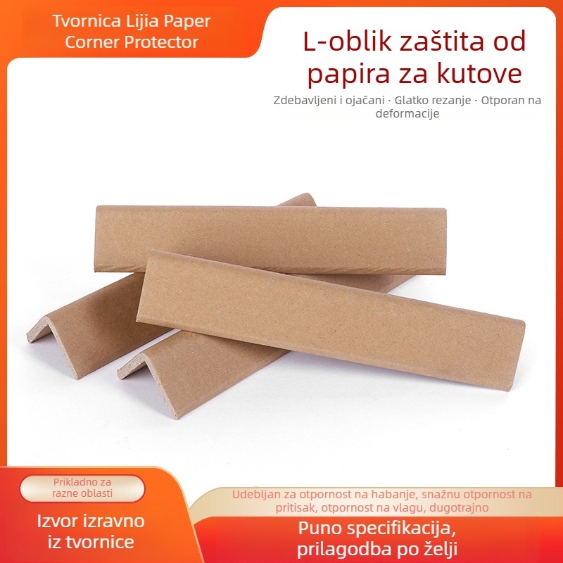 L-oblikovani zaštitnik kutova od Kraft papira za karton – zaštita od udara