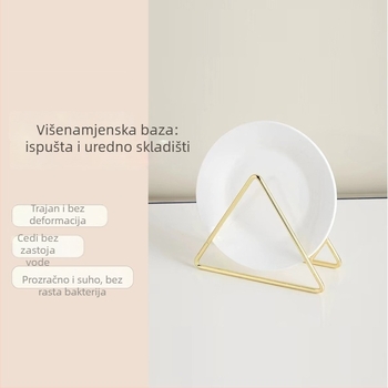 Metalni stalak za posuđe — višestruki, odvojivi, trokutasti dizajn, pogodan za stol ili kuhinjski pult, podrijetlo Guangdong.