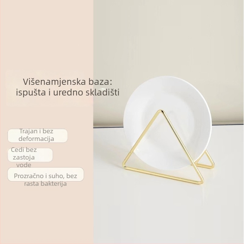 Metalni stalak za posuđe — višestruki, odvojivi, trokutasti dizajn, pogodan za stol ili kuhinjski pult, podrijetlo Guangdong.