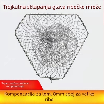 Trokutna sklopiva mreža za ribolov od nehrđajućeg čelika za hvatanje velikih riba
