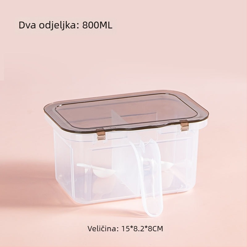 Kuhinjska kutija za začine s integriranim trodjelijskim dizajnom – moderan minimalistički stil, ispisano logo, ovlaštene privatne marke