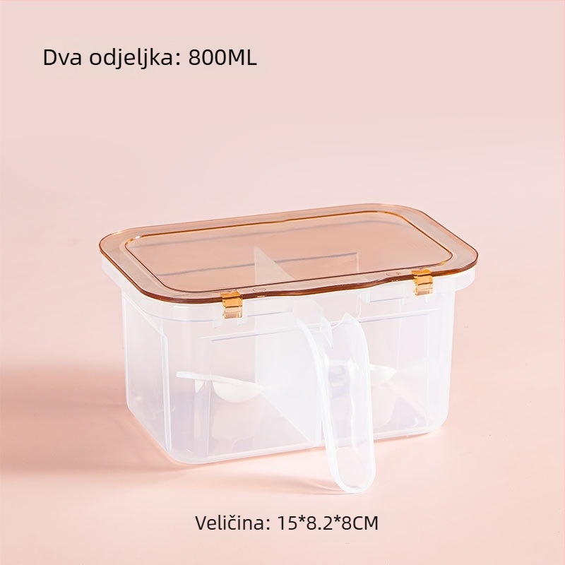 Kuhinjska kutija za začine s integriranim trodjelijskim dizajnom – moderan minimalistički stil, ispisano logo, ovlaštene privatne marke