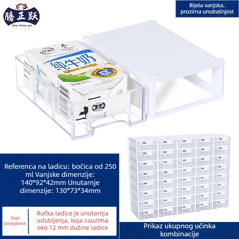 Desktop kutija za pohranu, model 1#, HIPS plast, 100% novo, otporna na prašinu, mogućnost tiska logotipa, pogodna za stol, balkon ili skladište