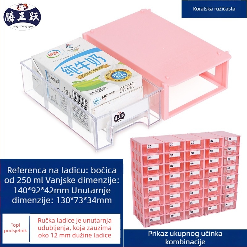 Desktop kutija za pohranu, model 1#, HIPS plast, 100% novo, otporna na prašinu, mogućnost tiska logotipa, pogodna za stol, balkon ili skladište