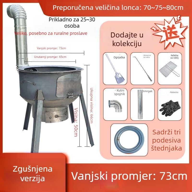 Mini drvena peć s debelim zidovima, prijenosna, novi model od Powerful Factory