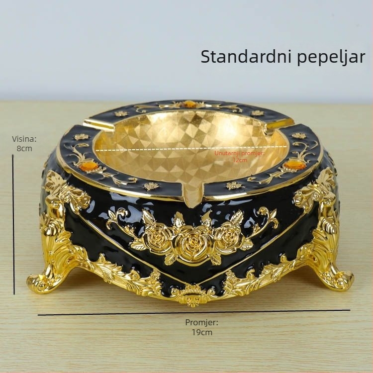 Pepeljara od legure, europskog stila, s privjeskom za ključeve, jednokratna upotreba, mogućnost tiskanja logotipa