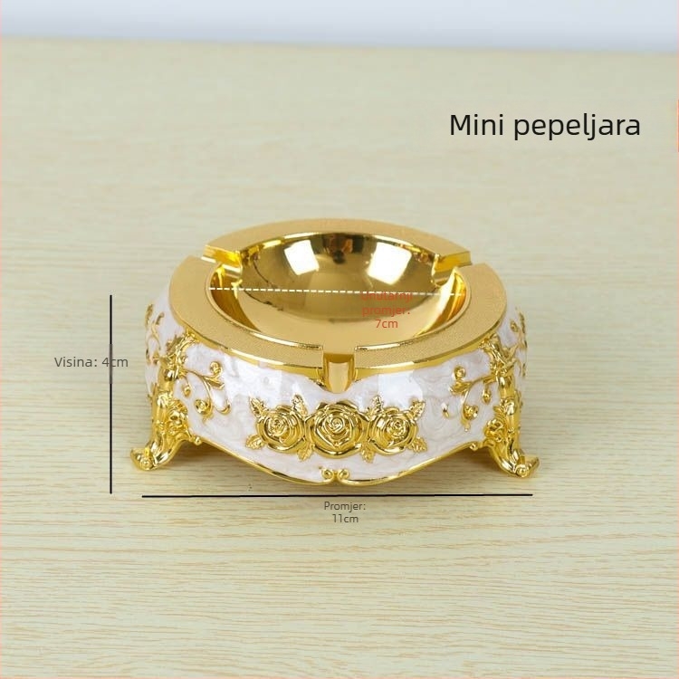 Pepeljara od legure, europskog stila, s privjeskom za ključeve, jednokratna upotreba, mogućnost tiskanja logotipa