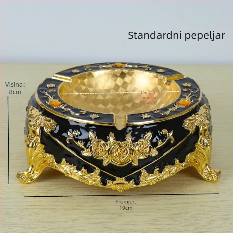 Pepeljara od legure, europskog stila, s privjeskom za ključeve, jednokratna upotreba, mogućnost tiskanja logotipa