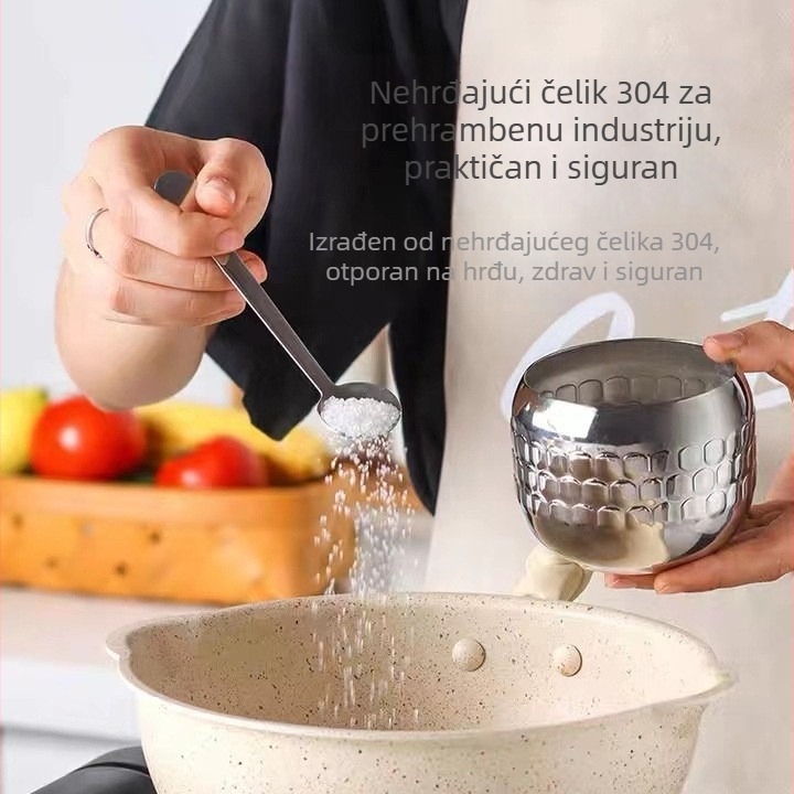 Set posuda za začine od 304 nehrđajućeg čelika sa kuhinjskom kutijom za so i MSG, kućna upotreba