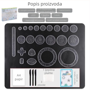 Dječji umjetnički multifunkcionalni set s šablonama za crtanje, 28 komada (Materijal: PP; Uvoz: Ne; IP odobrenje: Ne)