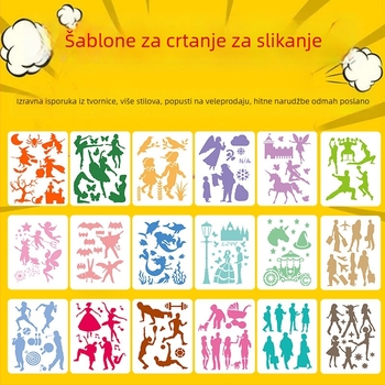 Šablona za crtanje s likom kućnog ljubimca za zidnu umjetnost – šuplja DIY šablona, PET materijal; marka Other; nije uvoz; bez IP odobrenja