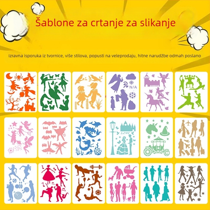 Šablona za crtanje s likom kućnog ljubimca za zidnu umjetnost – šuplja DIY šablona, PET materijal; marka Other; nije uvoz; bez IP odobrenja