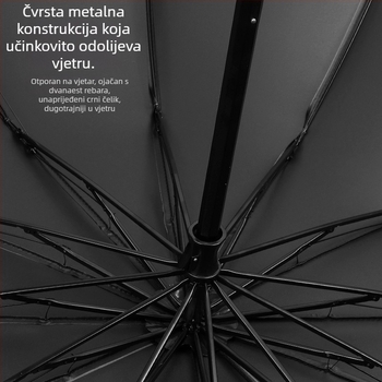 Ručno sklopivi kišobran s 12 čeličnih rebara, UPF 40+ zaštita, dvostruka uporaba za sunce i kišu, ispis logotipa
