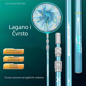 Teleskopski karbonski štap za mrežu za ribolov