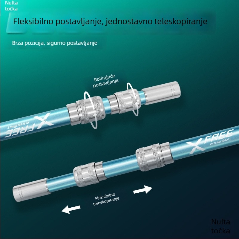 Teleskopski karbonski štap za mrežu za ribolov