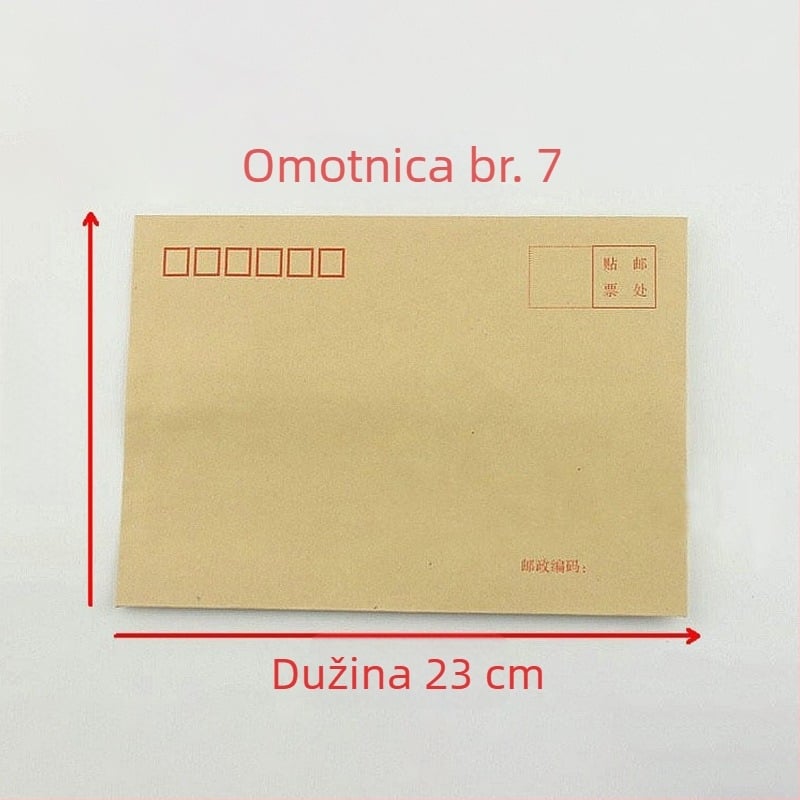 Hongnian kovert od kraft papira, model No. 7/C5, stil kovert za pisma, 5 vrsta