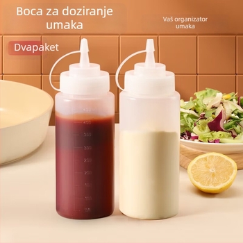 Plastična kuhinjska bočica za istiskivanje s poklopcem i mjernom skalom za kečap, preljev za salatu i džem