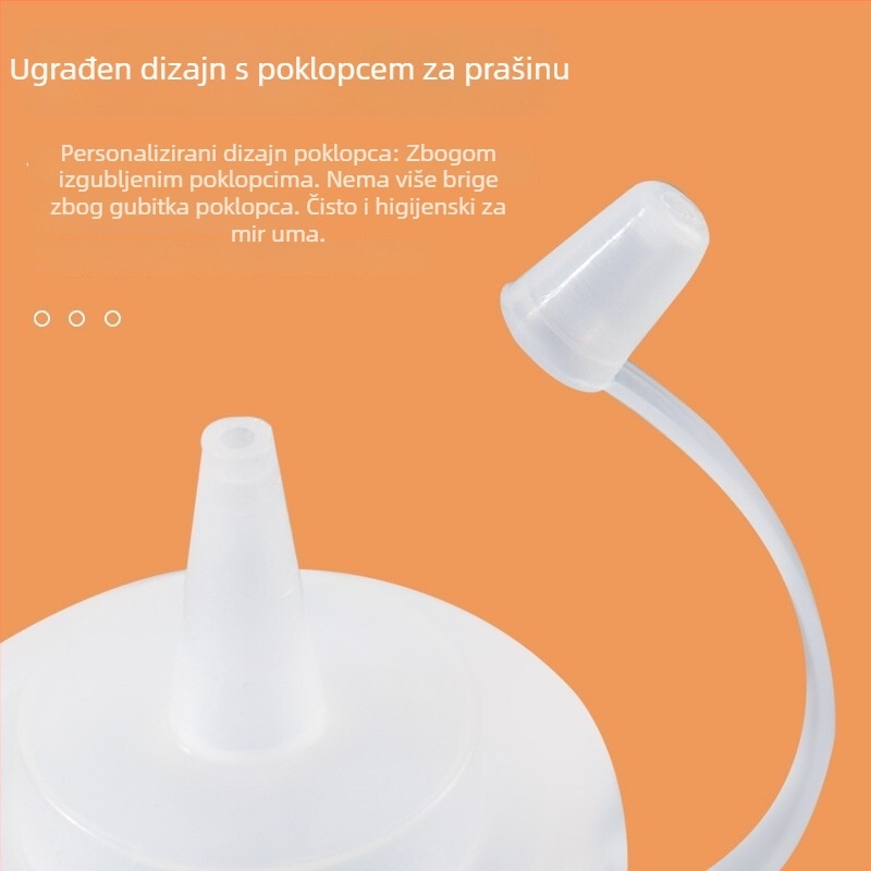 Plastična kuhinjska bočica za istiskivanje s poklopcem i mjernom skalom za kečap, preljev za salatu i džem