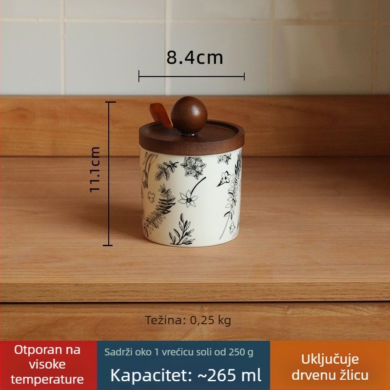 Keramički set posuda za začine sa solnicama, paparicama i žlicom – lagani luksuz za kuhinju